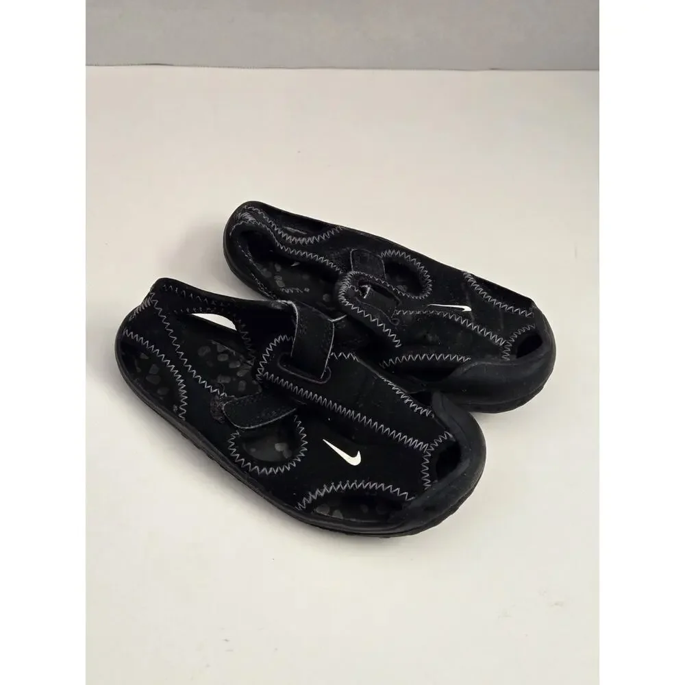 NIKE Sunray Protect Kids Water Shoes Black Toddler Size 10C Slip On Beach Pool
